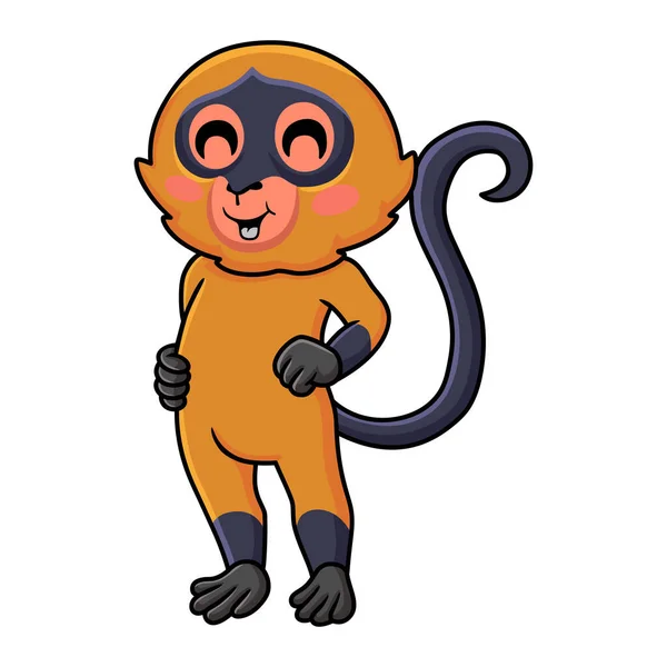 Vektor Illustration Von Cute Spider Monkey Cartoon Stehend — Stockvektor