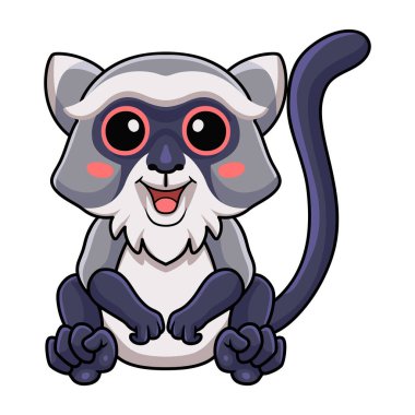 Şirin samango maymun çizgi filminin vektör çizimi