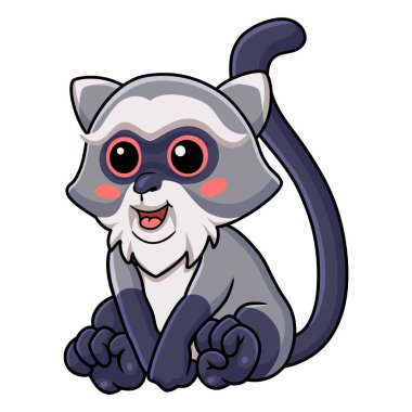 Şirin samango maymun çizgi filminin vektör çizimi