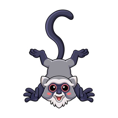 Tatlı samango maymun pozunun vektör illüstrasyonu