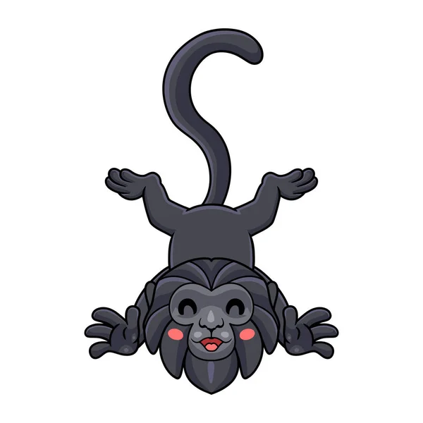 Vector Illustration Cute Goeldi Monkey Cartoon Posing — ストックベクタ