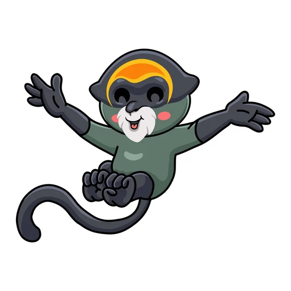 Vector Illustration Cute Brazza Monkey Cartoon Posing — Wektor stockowy