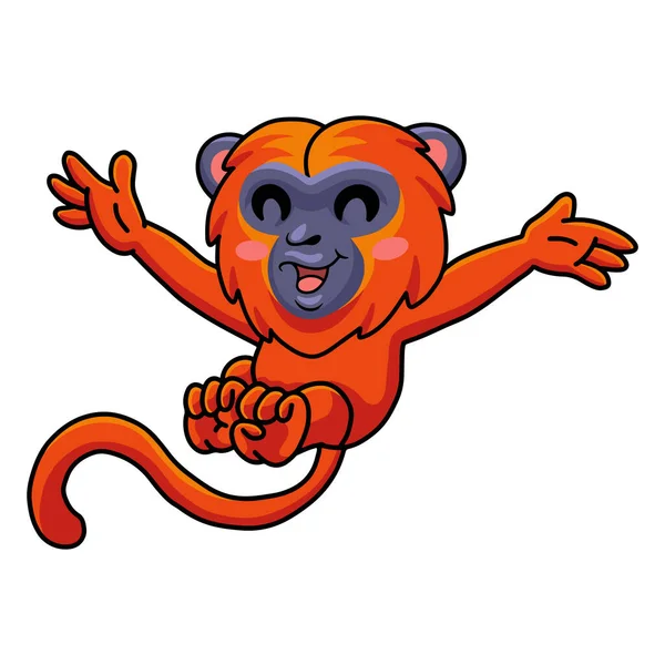 Vector Illustration Cute Red Howler Monkey Cartoon Posing — Archivo Imágenes Vectoriales