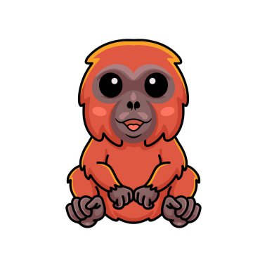 Küçük şirin orangutan çizgi filminin vektör çizimi