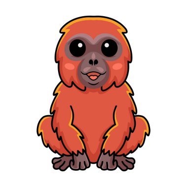 Küçük şirin orangutan çizgi filminin vektör çizimi