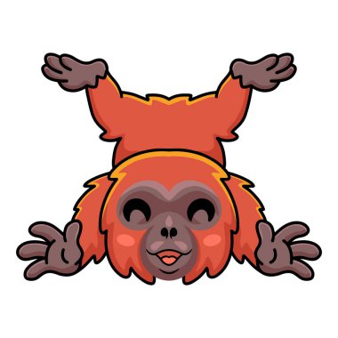 Şirin, küçük orangutan çizgi filminin vektör çizimi