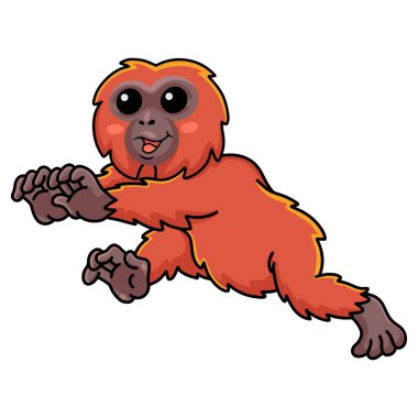 Küçük şirin orangutan çizgi filminin vektör çizimi