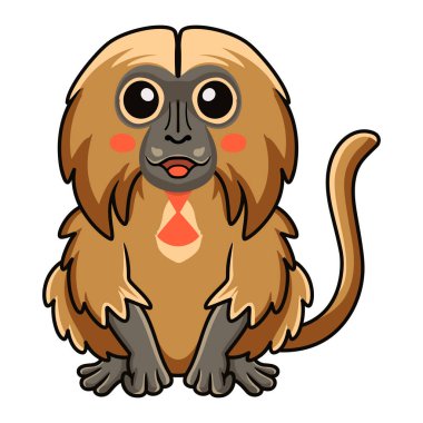 Tatlı küçük gelada maymun çizgi filminin vektör çizimi