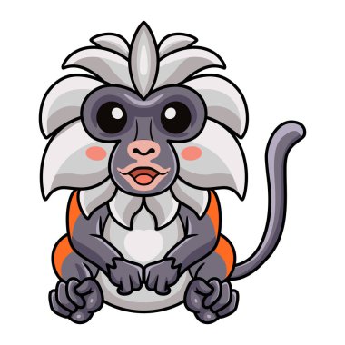 Tatlı küçük gelada maymun yürüyüşünün vektör çizimi