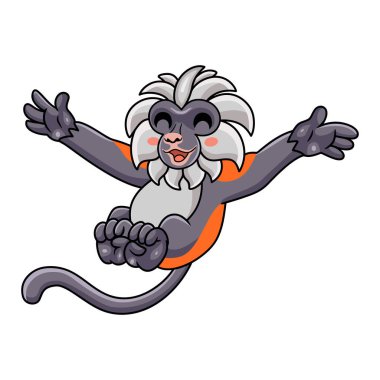 Şirin zanzibar kırmızı kolobus maymun pozunun vektör çizimi