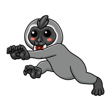 Şirin küçük maymun çizgi filminin vektör çizimi