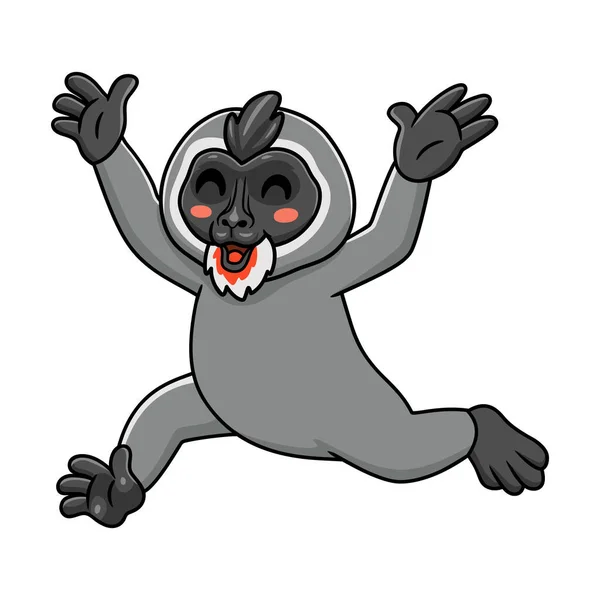 Vector Illustration Cute Little Driil Monkey Cartoon Walking — Διανυσματικό Αρχείο