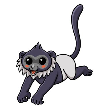 Şirin Delacour 'un Langur çizgi filminin vektör çizimi