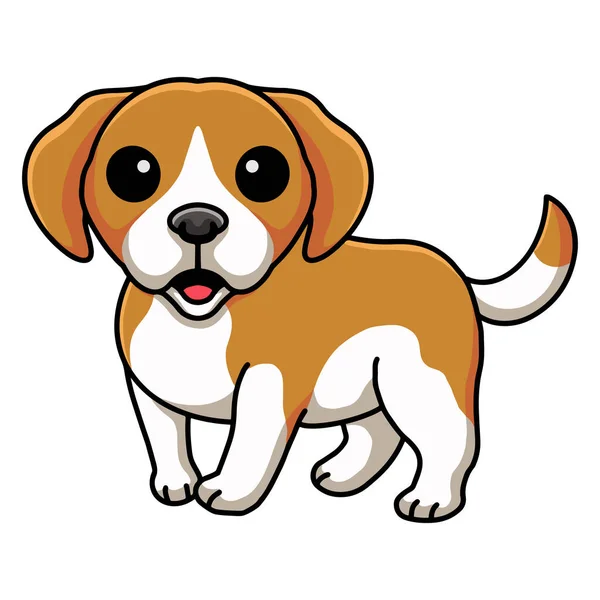 Vector Illustration Cute Little Beagle Dog Cartoon — Image vectorielle