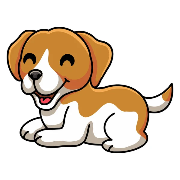 Vector Illustration Cute Little Beagle Dog Cartoon — Archivo Imágenes Vectoriales