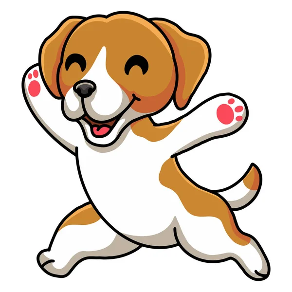 Vector Illustration Cute Little Beagle Dog Cartoon — 스톡 벡터