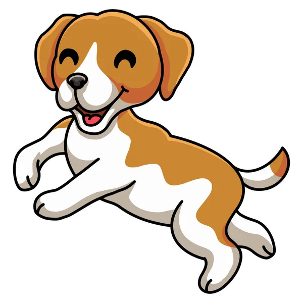 Vector Illustration Cute Little Beagle Dog Cartoon — Wektor stockowy