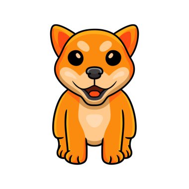 Vector illustration of Cute shiba inu dog cartoon