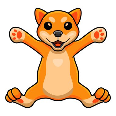 Vector illustration of Cute shiba inu dog cartoon posing