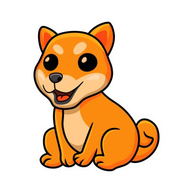 Vector illustration of Cute shiba inu dog cartoon sitting