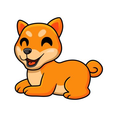 Vector illustration of Cute shiba inu dog cartoon sitting