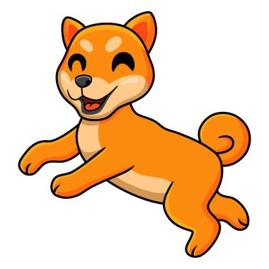 Vector illustration of Cute shiba inu dog cartoon posing