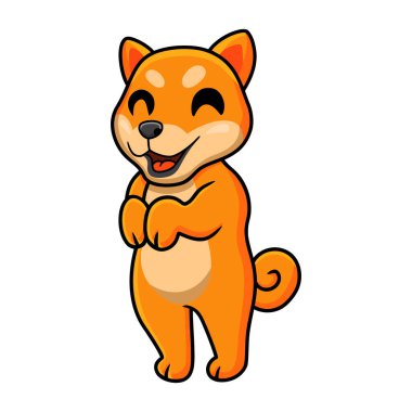 Vector illustration of Cute shiba inu dog cartoon posing