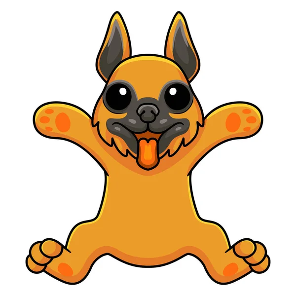 Vector Illustration Cute German Shepherd Dog Cartoon Posing — Image vectorielle