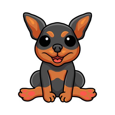 Vector illustration of Cute Russian toy dog cartoon sitting