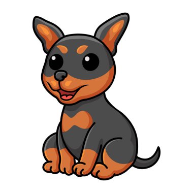 Vector illustration of Cute Russian toy dog cartoon sitting