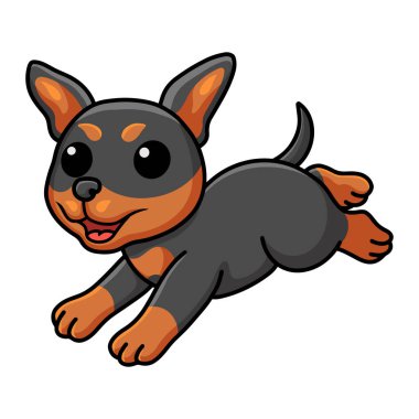 Vector illustration of Cute Russian toy dog cartoon running