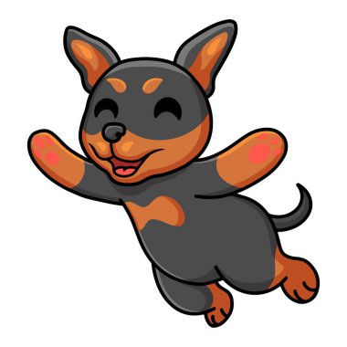 Vector illustration of Cute Russian toy dog cartoon jumping