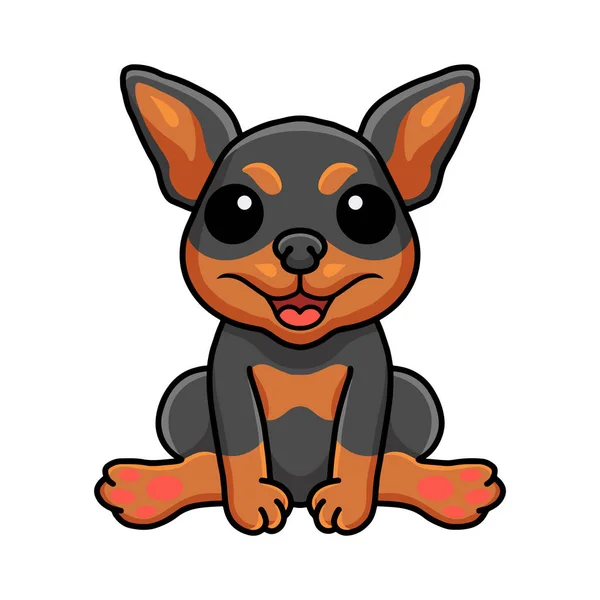 Vector Illustration Cute Russian Toy Dog Cartoon Sitting —  Vetores de Stock