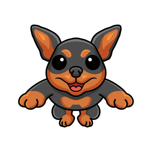 Vector Illustration Cute Russian Toy Dog Cartoon Jumping — ストックベクタ