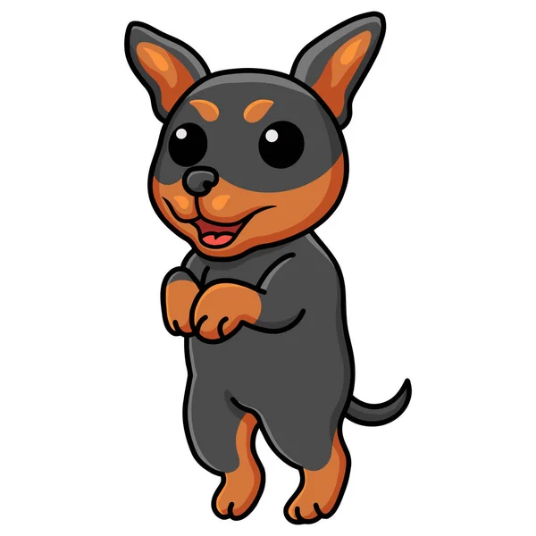 Vector Illustration Cute Russian Toy Dog Cartoon Standing — Image vectorielle