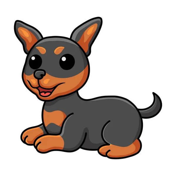 Vector Illustration Cute Russian Toy Dog Cartoon Sitting —  Vetores de Stock