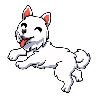 Vector illustration of Cute little samoyed dog cartoon