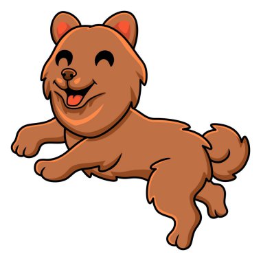 Vector illustration of Cute little pomeranian dog cartoon