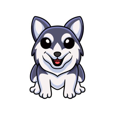 Vector illustration of Cute siberian husky dog cartoon
