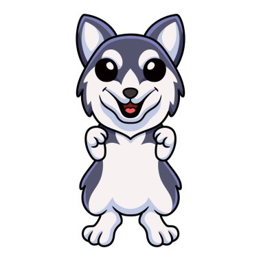 Vector illustration of Cute siberian husky dog cartoon