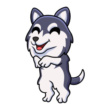 Vector illustration of Cute siberian husky dog cartoon