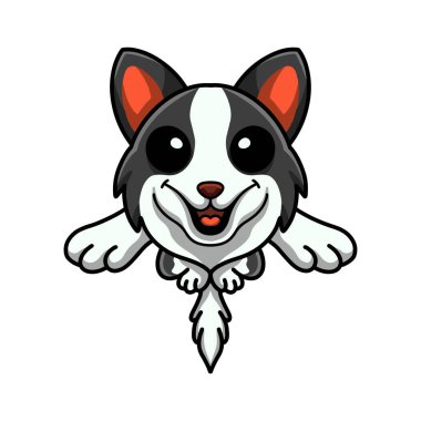 Vector illustration of Cute border collie dog cartoon jumping