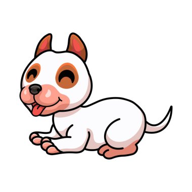 Vector illustration ofCute bully kutta cartoon sitting