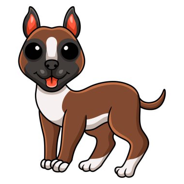 Vector illustration of Cute little boxer dog cartoon