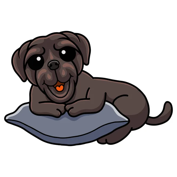 Vector Illustration Cute Neapolitan Mastiff Dog Cartoon Pillow — Stock Vector