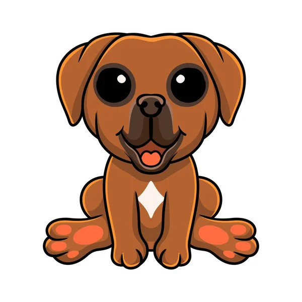 Vector Illustration Cute Tosa Inu Cartoon Sitting — Stockový vektor