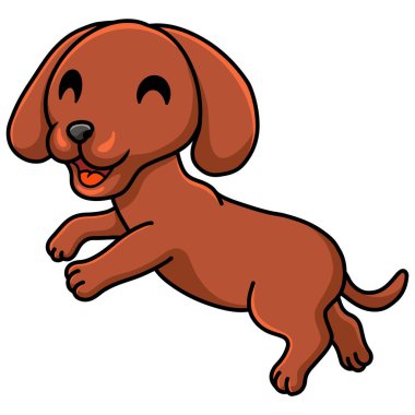 Şirin dachshund köpek pozunun vektör illüstrasyonu