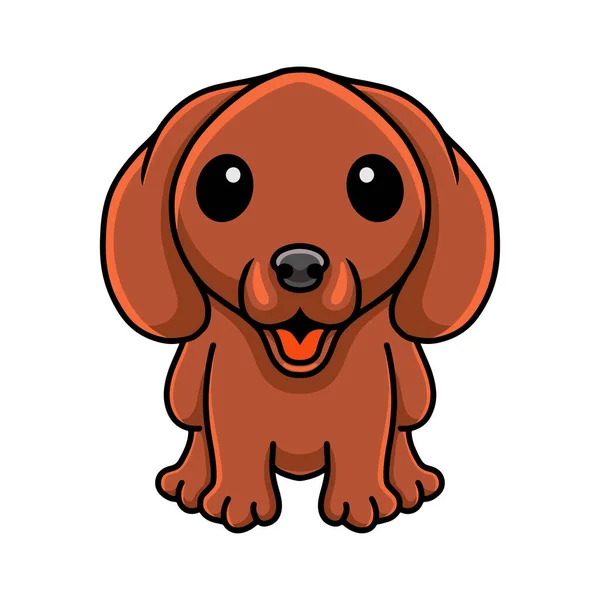 Ilustración Vectorial Lindo Perro Salchicha Dibujos Animados Sentado — Archivo Imágenes Vectoriales