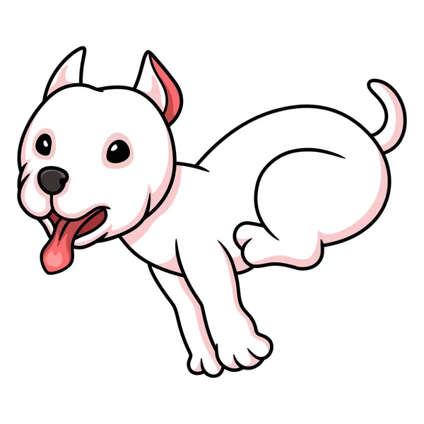 Εικονογράφηση Διάνυσμα Του Χαριτωμένο Dogo Argentino Σκυλί Κινούμενα Σχέδια Τρέχει — Διανυσματικό Αρχείο