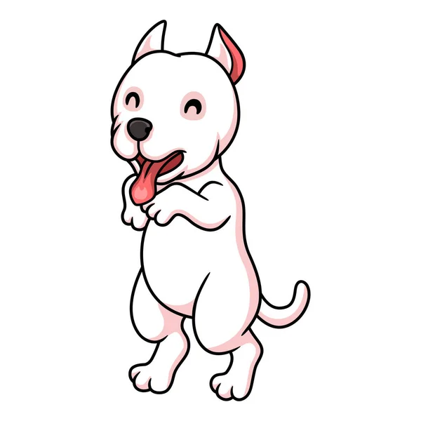 Vector Illustratie Van Leuke Dogo Argentino Hond Cartoon — Stockvector